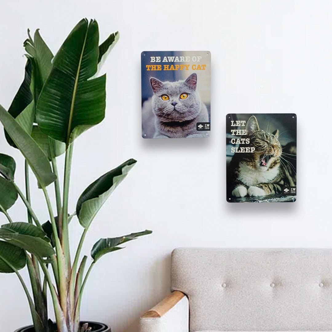 I LOVE Happy Cats Schild 'be aware'