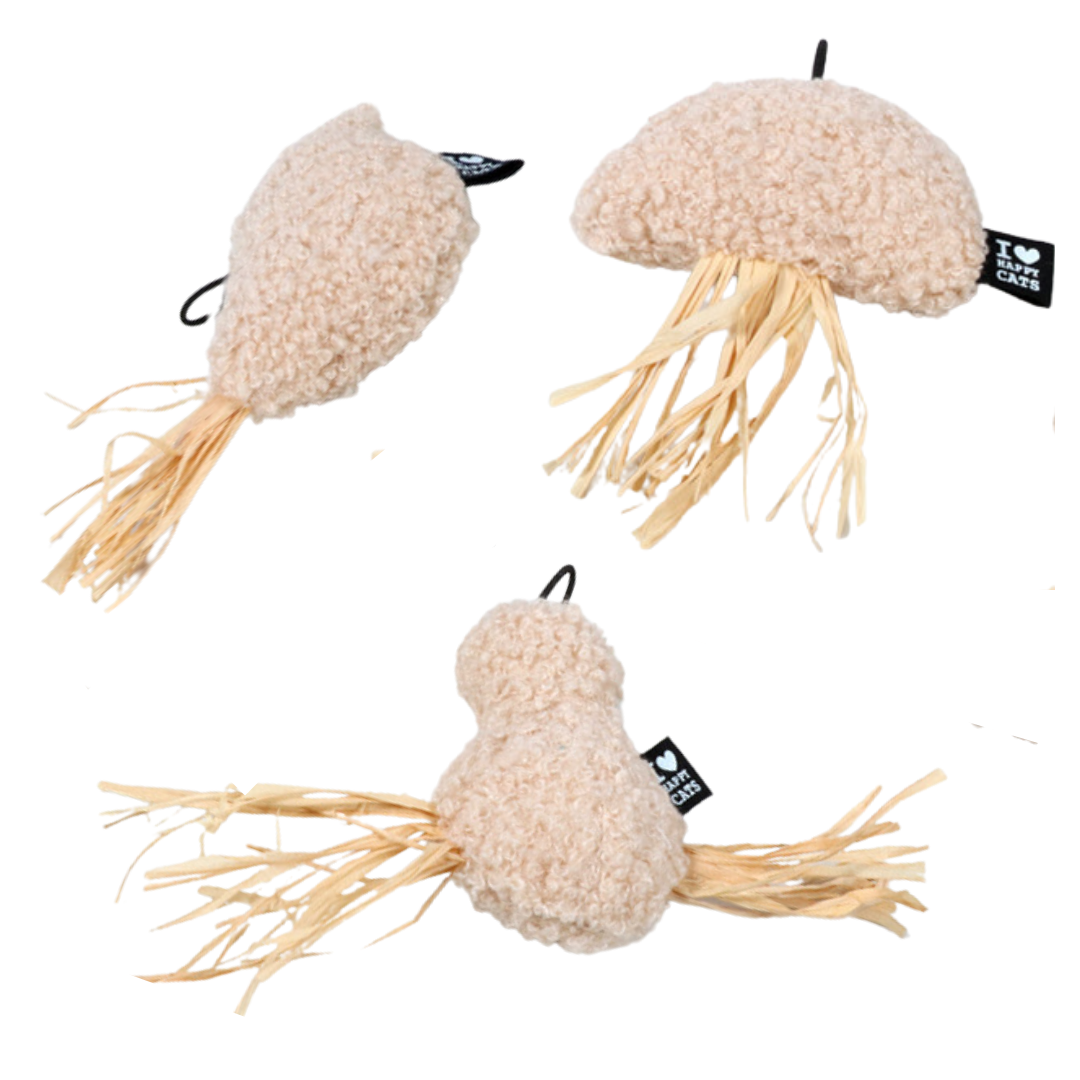 JAVE, JOY, JUNE Cat toy with raffia